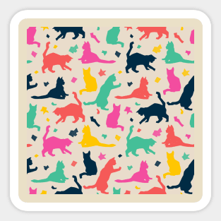 Colorful Matisse Cats Sticker